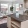 a kitchen with a large island